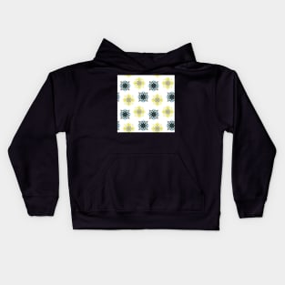 Yellow Blue Mandala Pattern Kids Hoodie